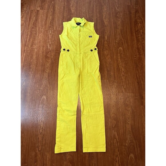 Wildfang Pants - Wildfang Essential Sleeveless Coverall Jumpsuit Size XS Neon Green High Waisted